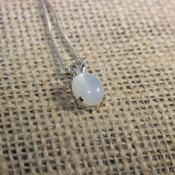 Dainty White Moonstone Necklace - Image 4