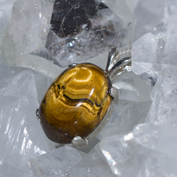 Dainty Tiger Eye Gemstone Necklace - Image 4