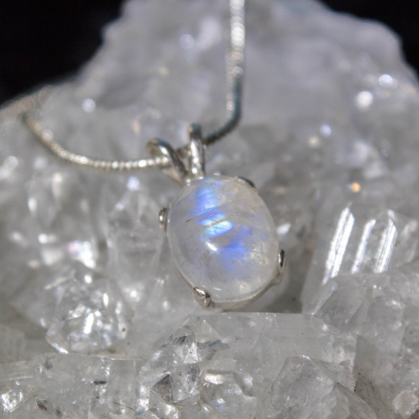 Dainty Rainbow Moonstone Gemstone Pendant - Image 7