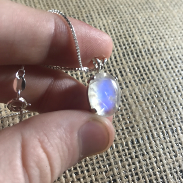 Minimalist Rainbow Moonstone Necklace - Image 7