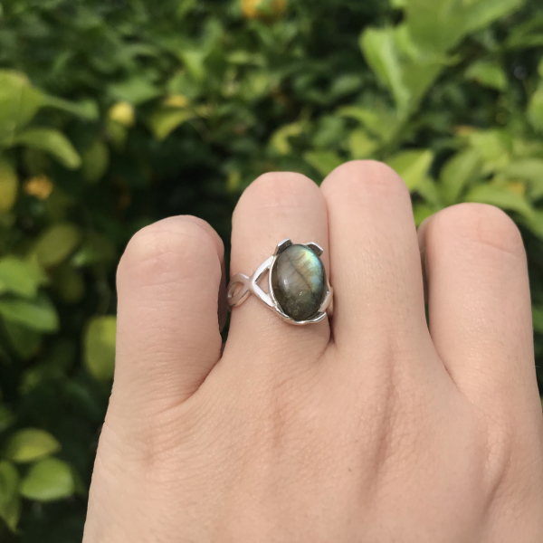 Simple Labradorite Gemstone Ring - Image 5