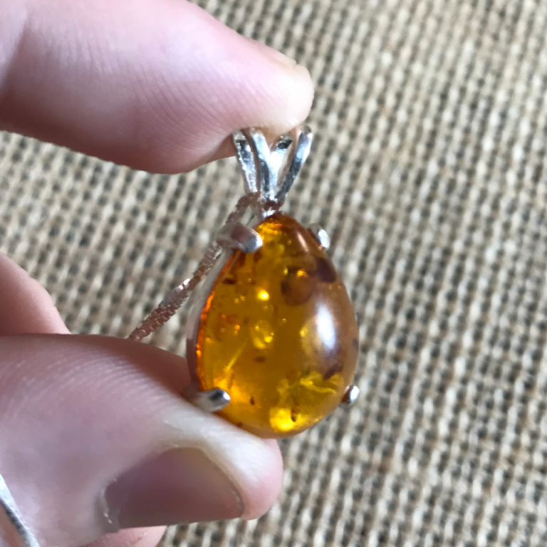 Baltic Sea Amber Gemstone Necklace with Sunstone & Moonstone main image 0