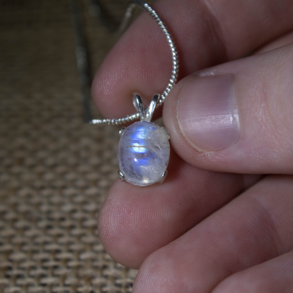 Dainty Rainbow Moonstone Gemstone Pendant - Image 8