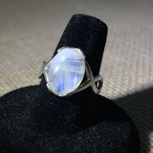 Rainbow Moonstone Statement Ring - Image 5