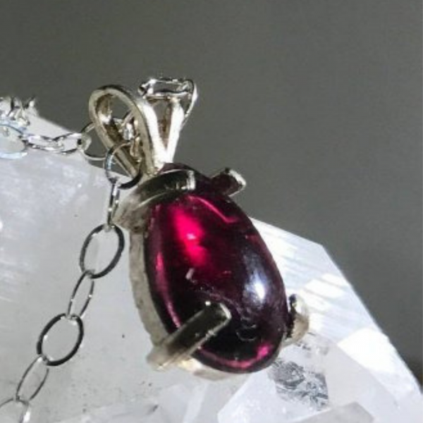 Delicate Teardrop Garnet Necklace