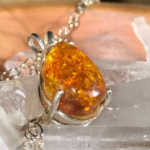 Baltic Sea Amber Gemstone Necklace with Sunstone & Moonstone