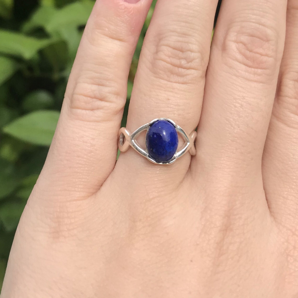 Dainty Lapis Gemstone Ring - Image 7