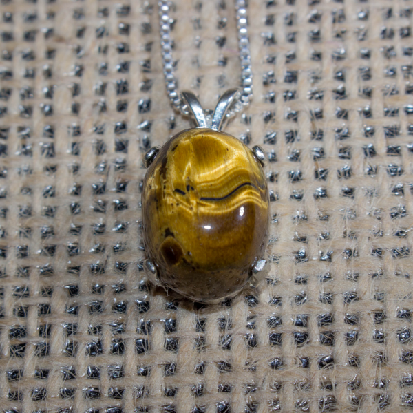 Dainty Tiger Eye Gemstone Necklace - Image 7