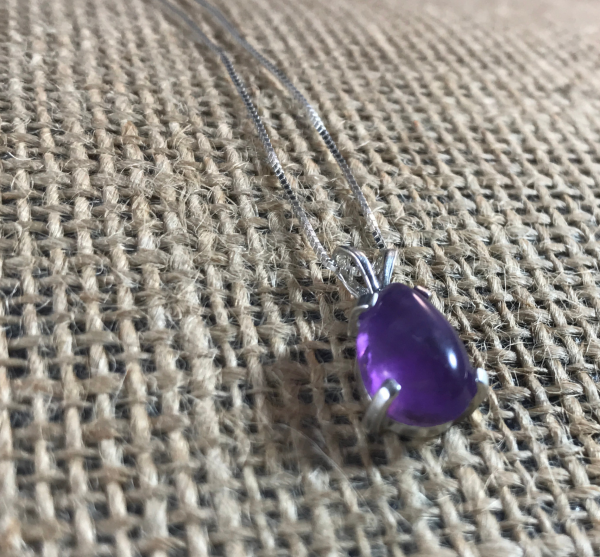 Delicate Teardrop Amethyst Necklace - Image 3