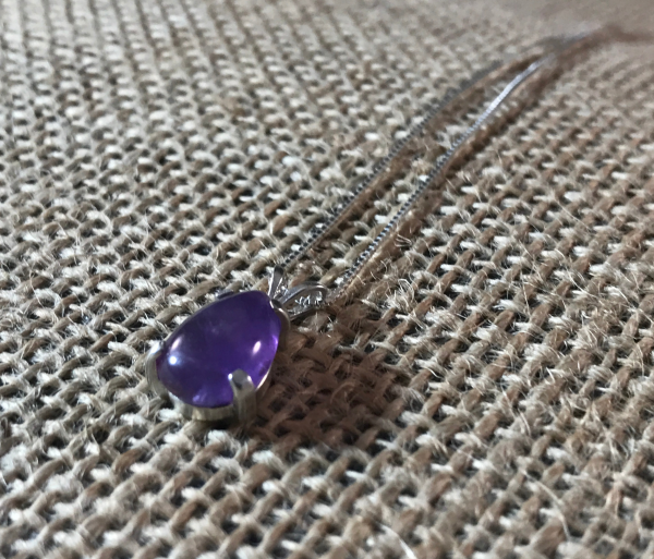 Delicate Teardrop Amethyst Necklace - Image 4